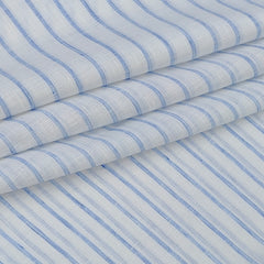 Shirt Fabric Raymond 60Lea×60Lea Pure Linen Bengal Stripe Colour Blue N White