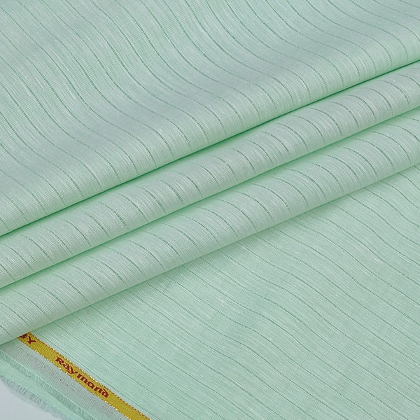 Shirt Fabric Raymond 60Lea×60Lea Pure Linen Fine Stripe Colour Mint Green