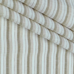 Shirt Fabric Raymond 60Lea×60Lea Pure Linen Vertical Pencil Stripe Colour Ash Cream, Beige N White