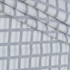 Shirt Fabric Raymond 60Lea×60Lea Pure Linen Broad Check Colour Grey N White