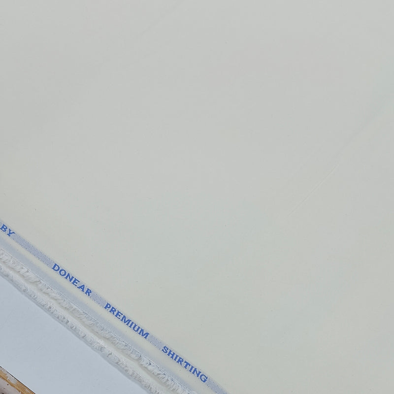 Shirt Fabric Donear Bamboo Poly Cotton plain Colour Cream