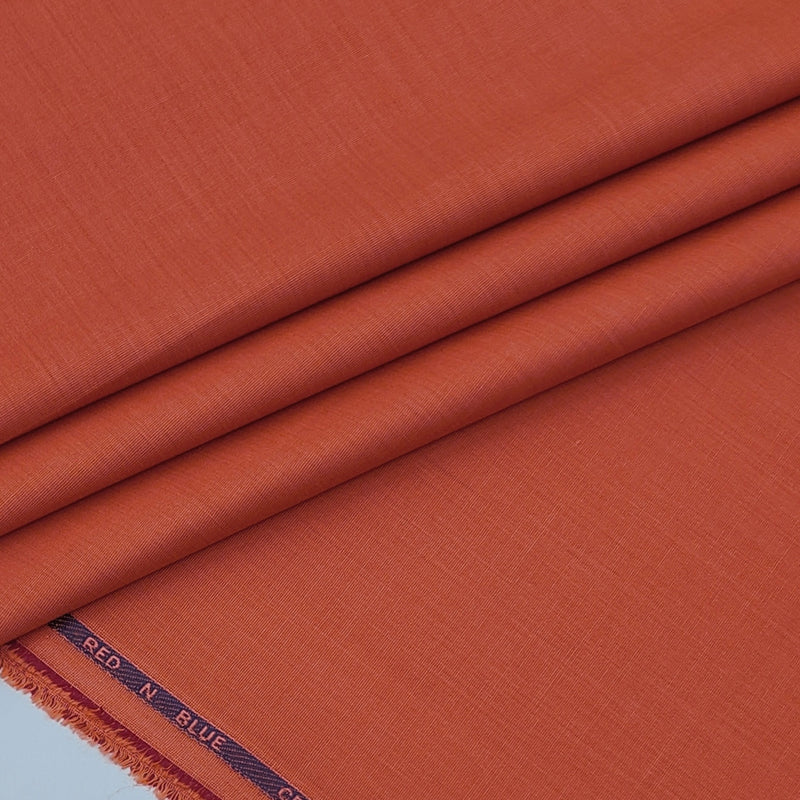 Shirt Fabric ManTire wrinkle Free PC Plain Fill a Fill Colour Rust Orange