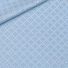 Kurta Fabric ManTire Designer Silk Ira Jaal Embroidery Colour Powder Blue