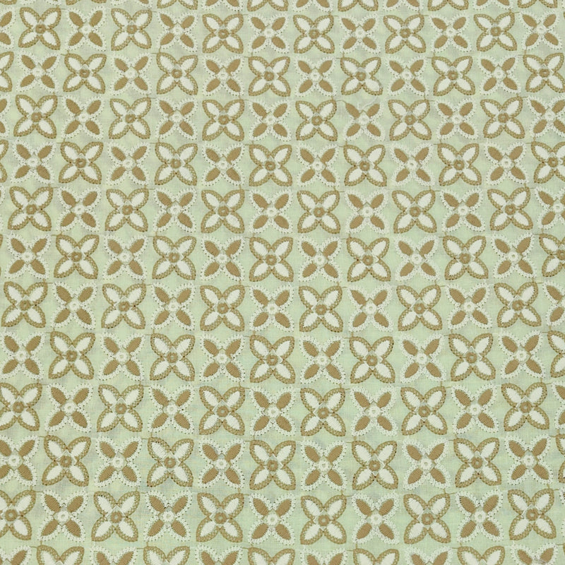 Kurta Fabric ManTire Pure Cotton Hamble Embroidery Colour Light Moss Green