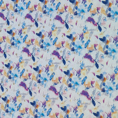 Kurta Fabric ManTire Designer Silk Brushstroke Floral Embroidery Colour Medium Blue N Purple