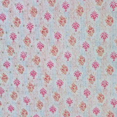 Kurta Fabric ManTire Designer Silk Indian Traditional Buta Embroidery Colour Hot Pink N Coral Orange