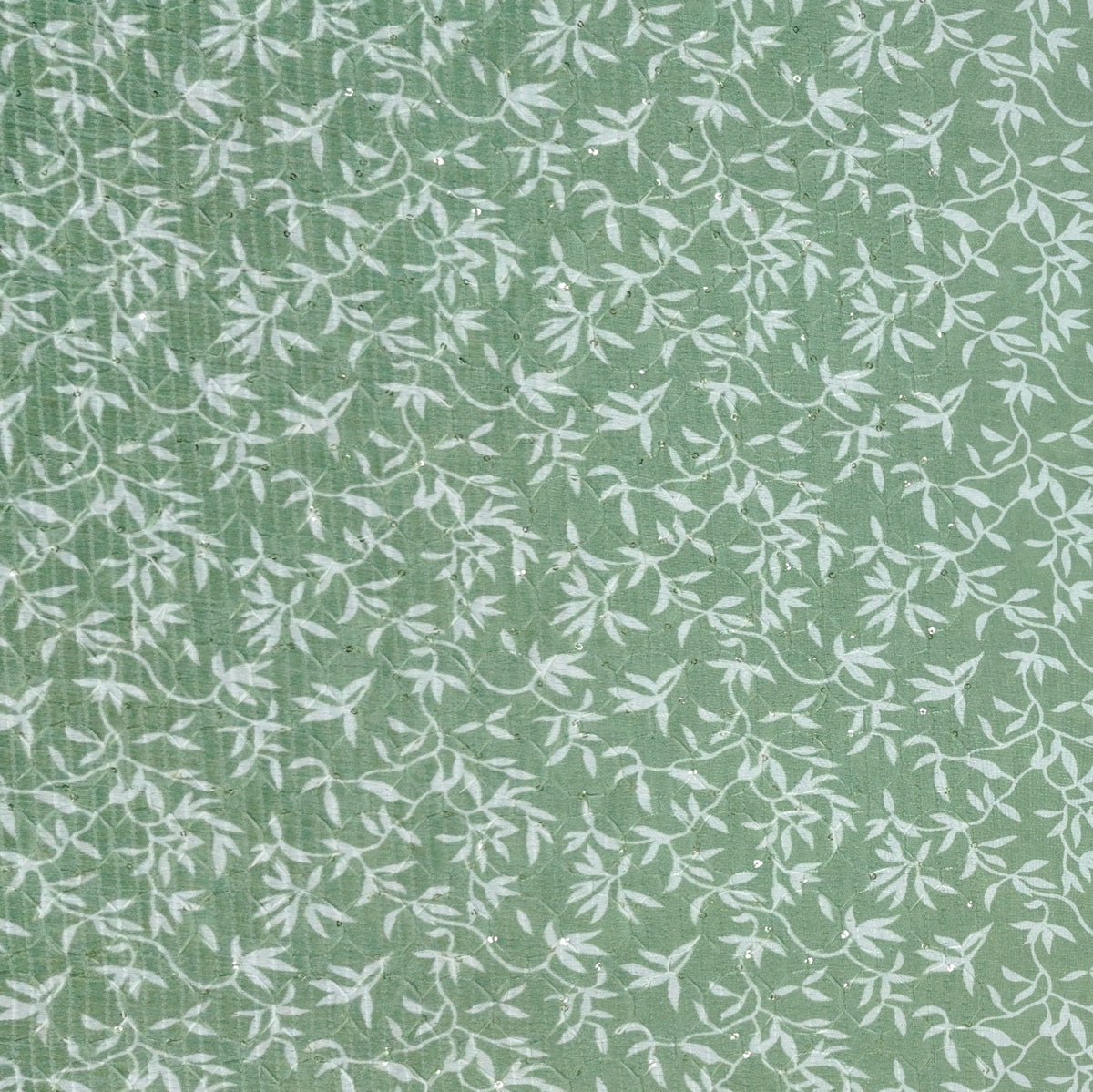 Kurta Fabric ManTire Designer Silk Jasmine Embroidery Colour Green Smoke