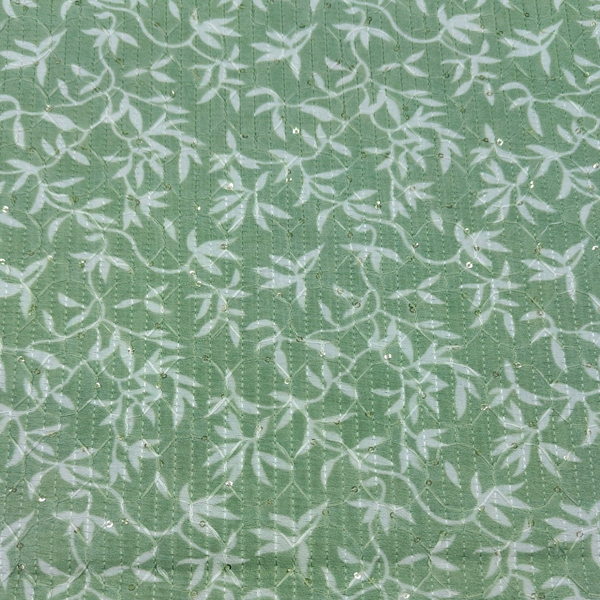 Kurta Fabric ManTire Designer Silk Jasmine Embroidery Colour Green Smoke
