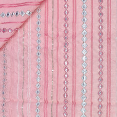 Kurta Fabric ManTire Designer Silk Mirror Work Embroidery Colour Blush Pink