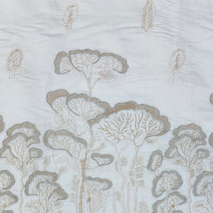 Kurta Fabric ManTire Designer Silk Tree Embroidery Colour Off White