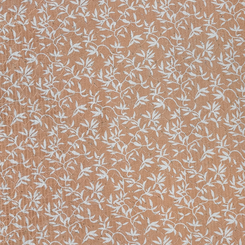 Kurta Fabric ManTire Designer Silk Tepchi Work Embroidery Colour Light Orange