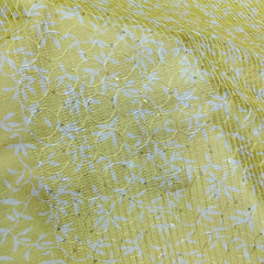 Kurta Fabric ManTire Designer Silk Jasmine Embroidery Colour Lemon
