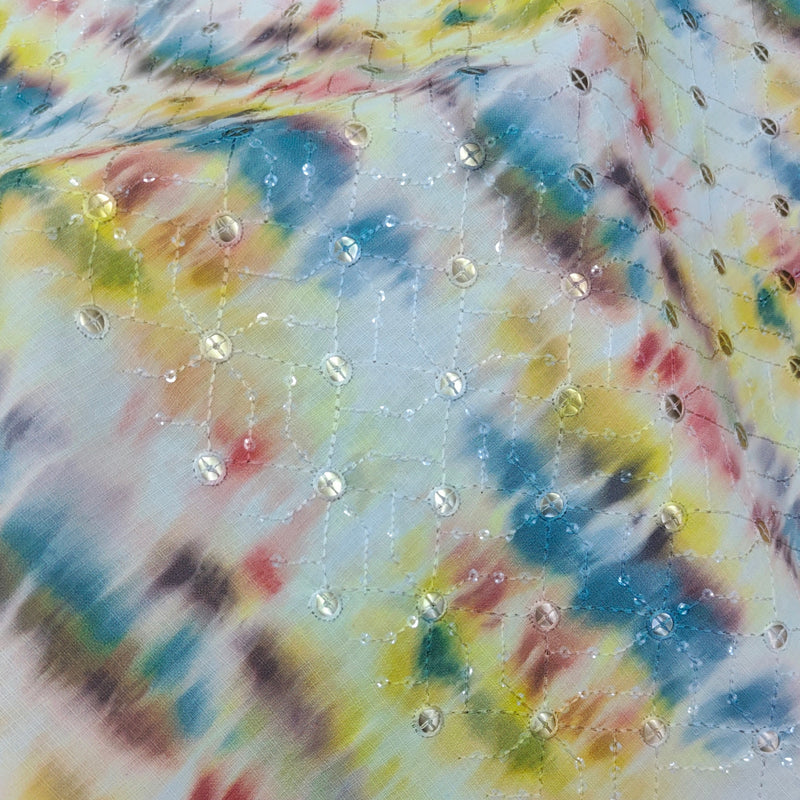Kurta Fabric ManTire Designer Silk Meadow Colour Multicolour