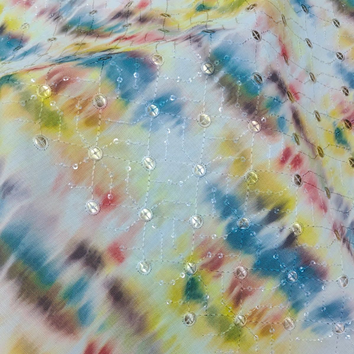Kurta Fabric ManTire Designer Silk Meadow Colour Multicolour