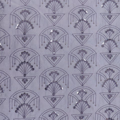 Kurta Fabric ManTire Designer Silk Art Deco Geometric Embroidery Colour Lavender