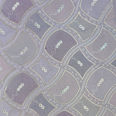 Kurta Fabric ManTire Designer Silk Geometric Lattice Embroidery Colour Light Lavender,Blush Pink N Light Green