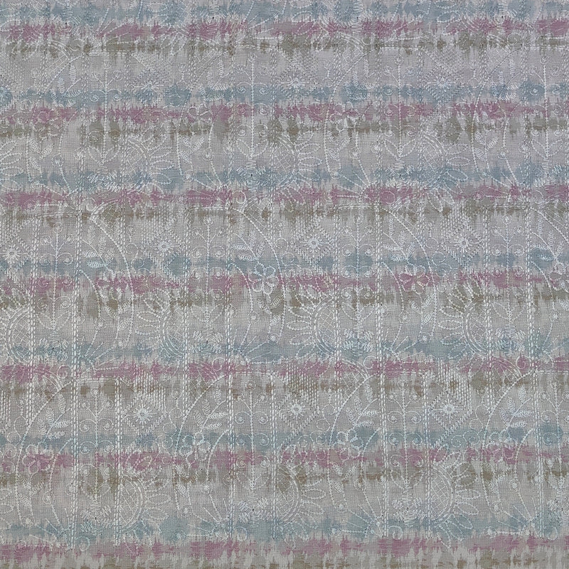 Kurta Fabric ManTire Designer Silk Tie-Dye Embroidery Colour Multicolour