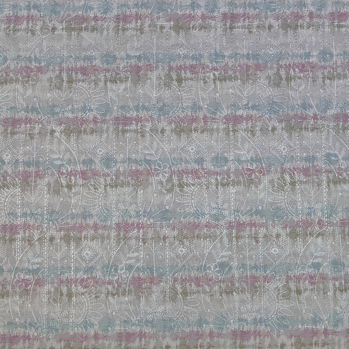 Kurta Fabric ManTire Designer Silk Tie-Dye Embroidery Colour Multicolour