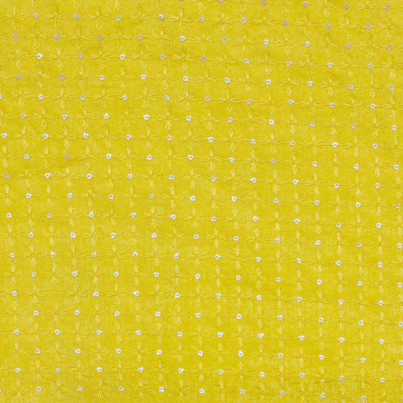 Kurta Fabric ManTire Designer Silk Buti Grid Embroidery Colour Lemon Yellow