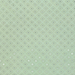 Kurta Fabric ManTire Designer Rayon Lucknowi Chikankari Embroidery Colour Mint Green