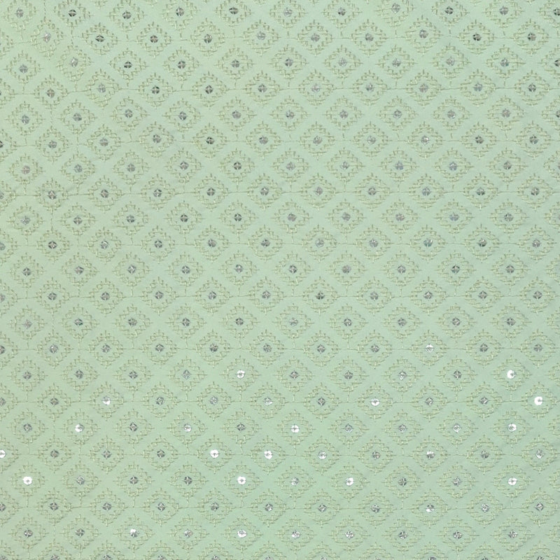 Kurta Fabric ManTire Designer Rayon Lucknowi Chikankari Embroidery Colour Mint Green