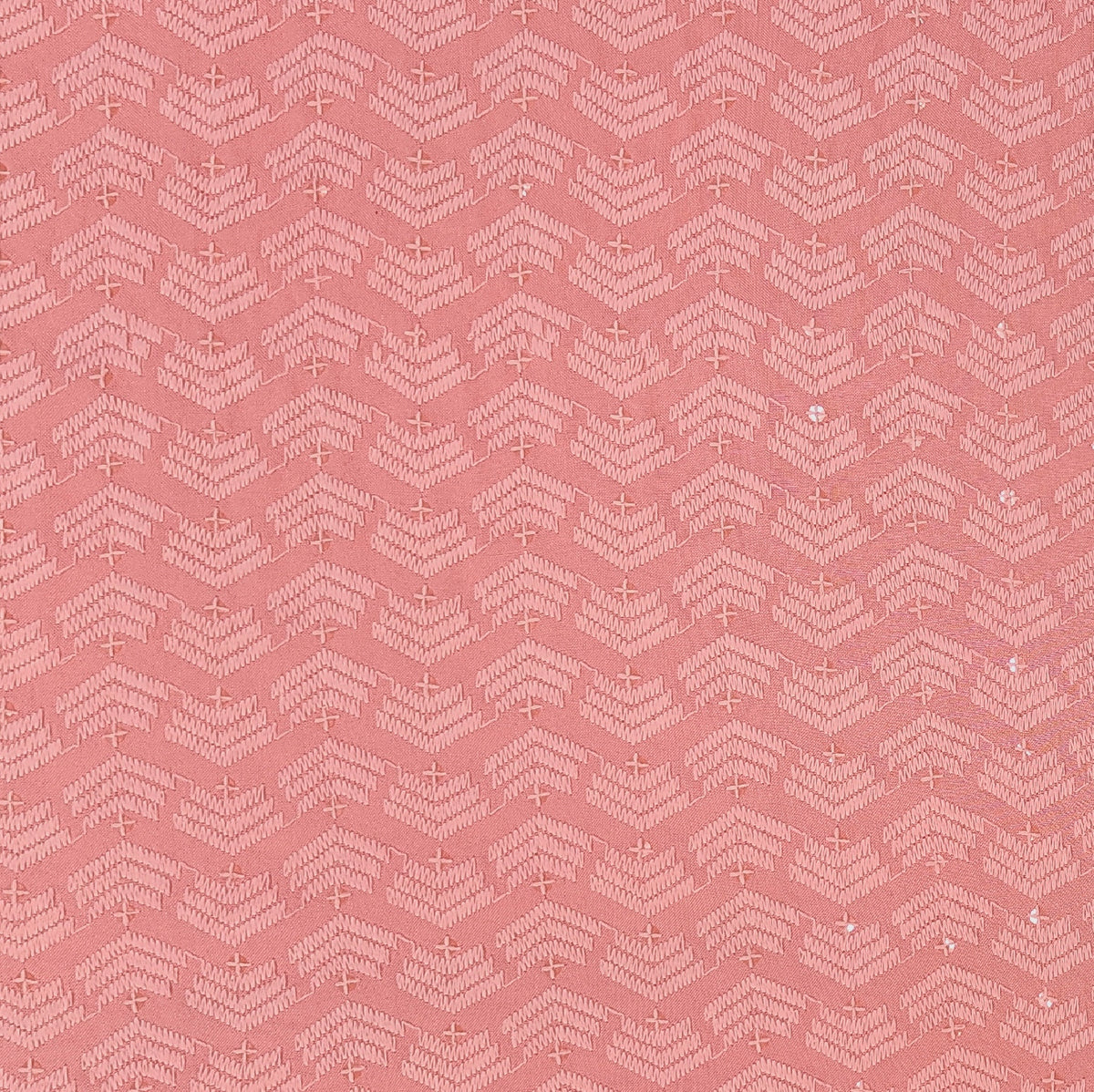 Kurta Fabric ManTire Designer Rayon Lucknowi Chikankari with Sequin Work Colour Salmon Pink