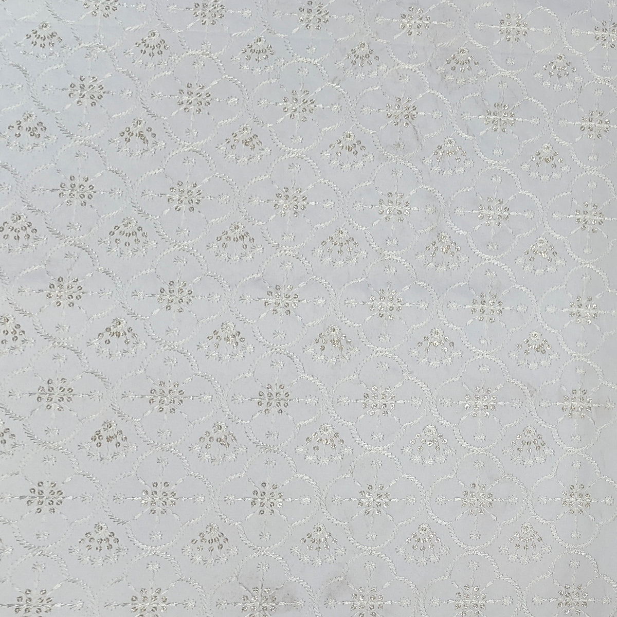 Kurta Fabric ManTire Designer Silk Lucknowi Handwork Embroidery Colour White