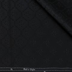 Reid & Taylor Jacquard Premium Bandhgala Fabric Colour Black