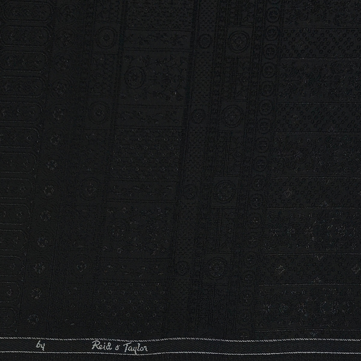 Reid & Taylor Jacquard Premium Bandhgala Fabric Colour Black