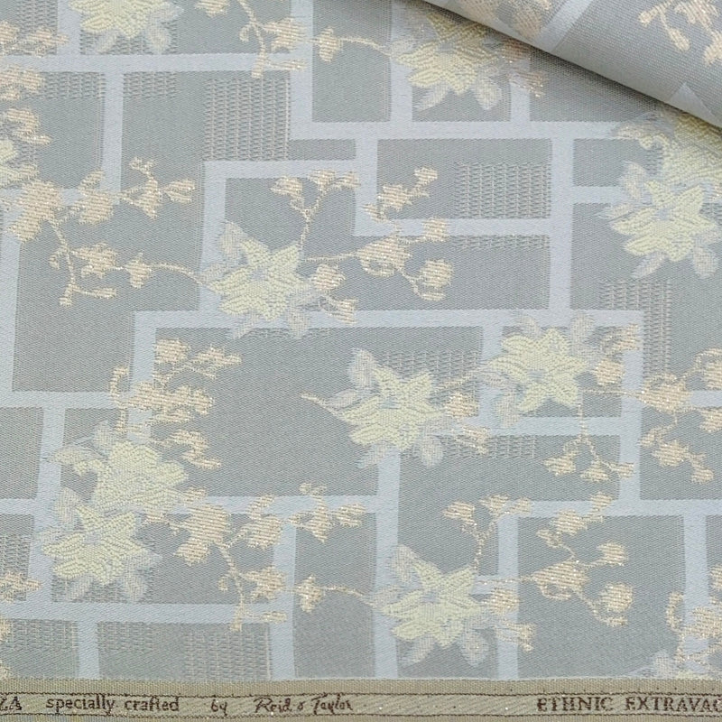 Reid & Taylor Jacquard Premium Bandhgala Fabric Colour Steel Grey
