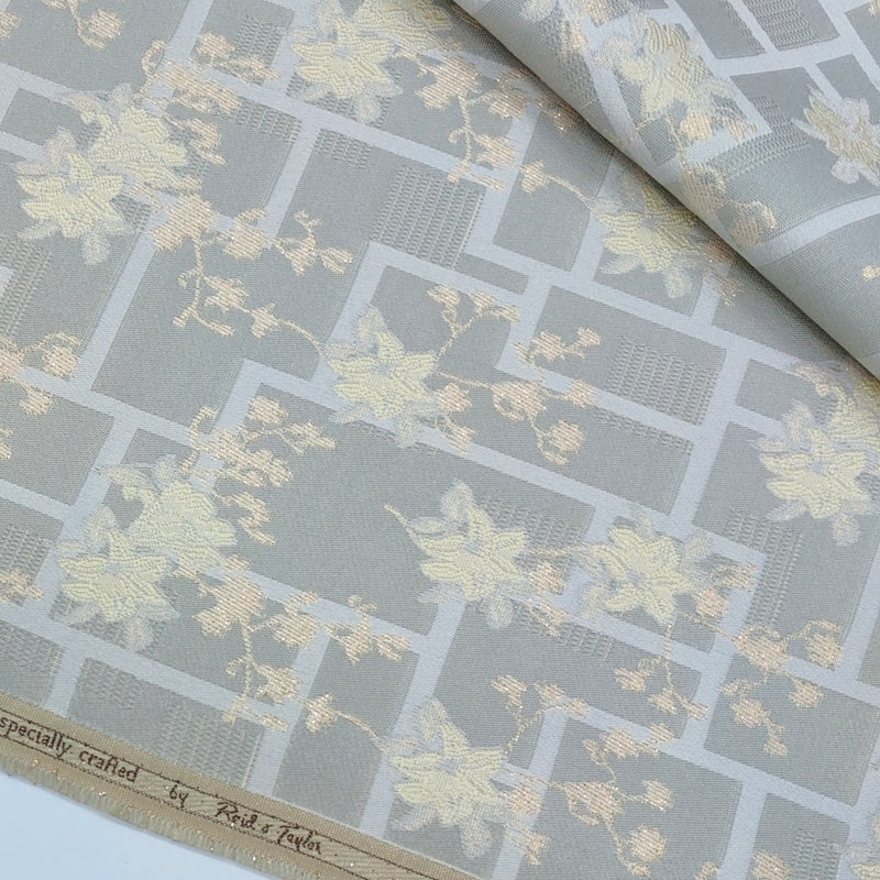 Reid & Taylor Jacquard Premium Bandhgala Fabric Colour Steel Grey