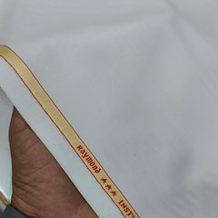 Trouser Fabric Raymond 100s Count PV Plain Colour Off White