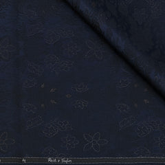 Reid & Taylor Jacquard Premium Bandhgala Fabric Colour Blackish Blue