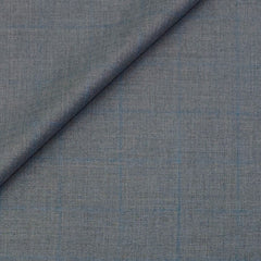 Trouser Fabric Raymond PV Broad Check Colour Blue N Grey