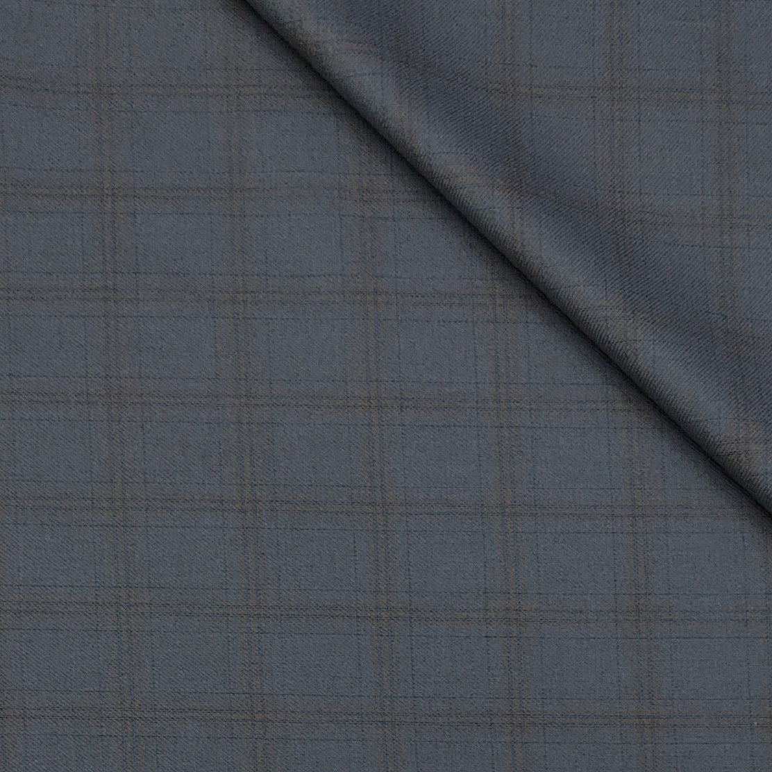 Trouser Fabric Raymond PV Broad Check Colour Brown N Lava Grey