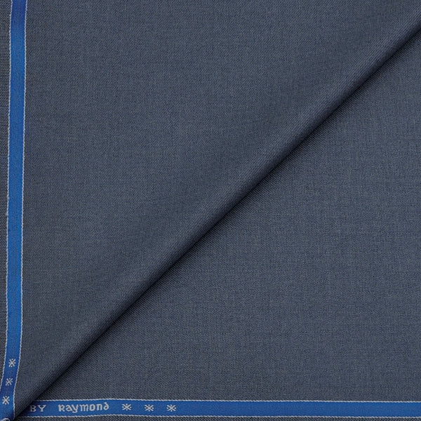 Trouser Fabric Raymond PV Plain Colour Worsted Blue