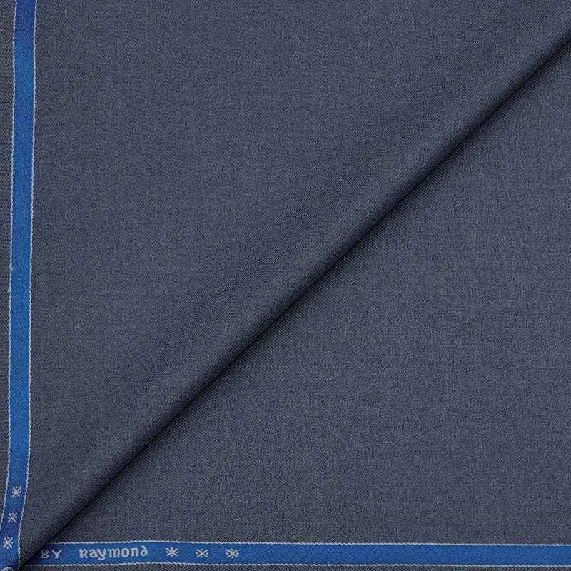Trouser Fabric Raymond PV Plain Colour Worsted Blue