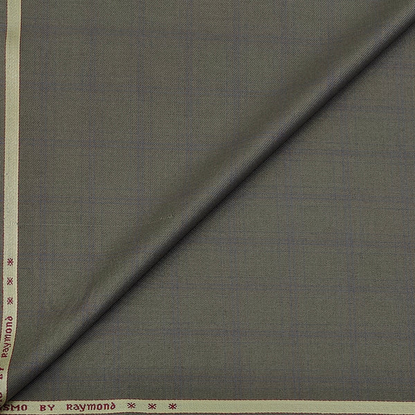 Trouser Fabric Raymond PV Broad Check Colour Greenish Brown