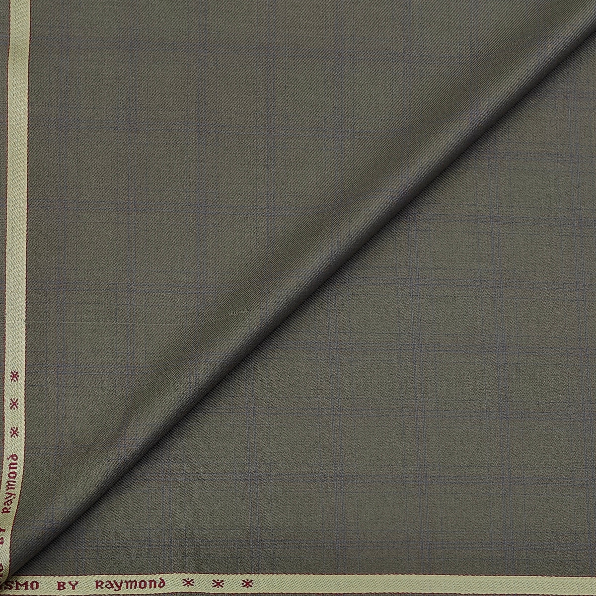 Trouser Fabric Raymond PV Broad Check Colour Greenish Brown