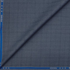 Trouser Fabric Raymond PV Broad Check Colour Glaucous Blue