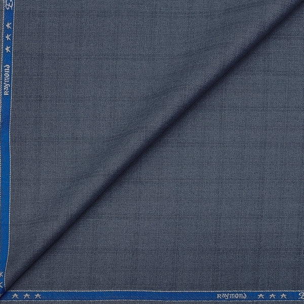 Trouser Fabric Raymond PV Broad Check Colour Glaucous Blue