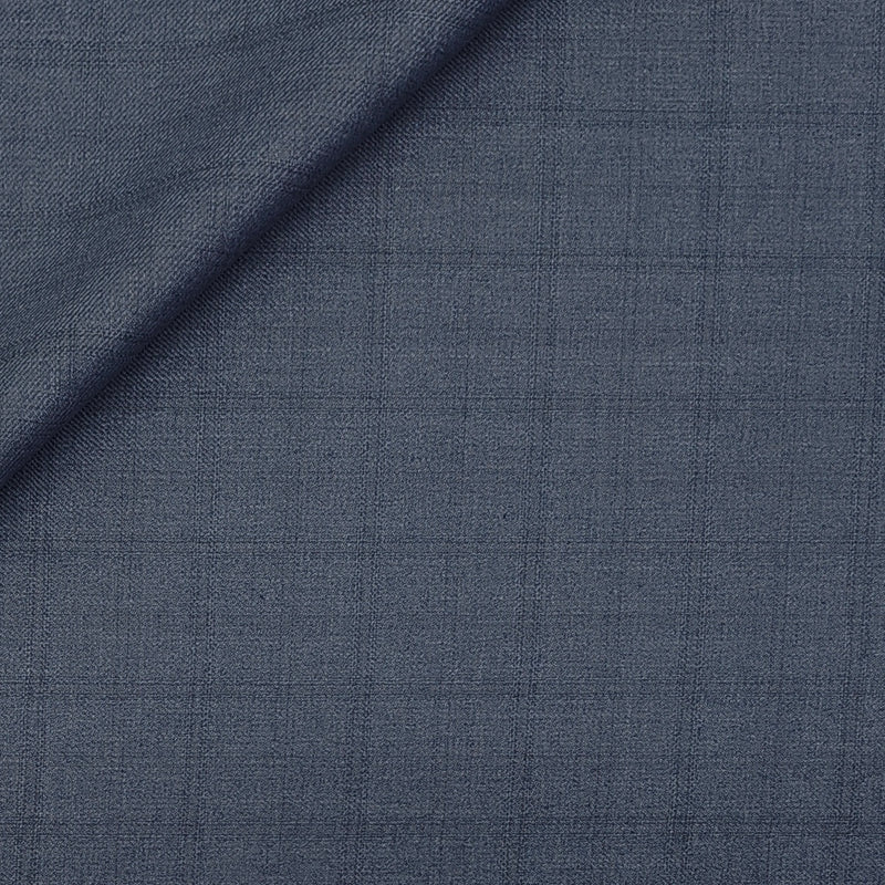 Trouser Fabric Raymond PV Broad Check Colour Glaucous Blue