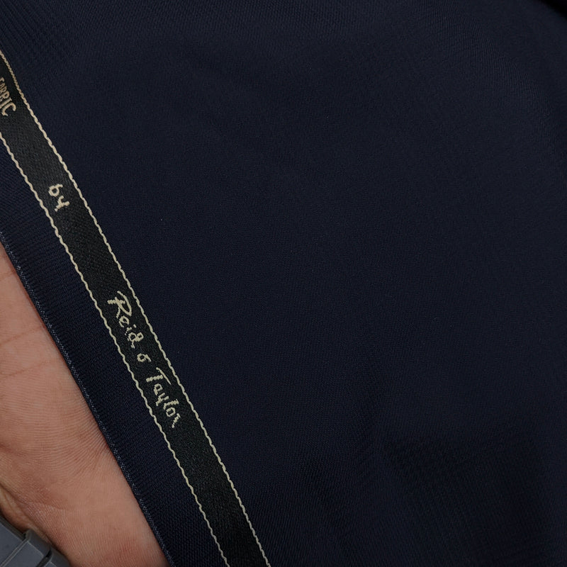 Trouser Fabric Reid & Taylor Poly Viscose Self Mild Check Color Indigo Blue