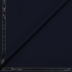 Trouser Fabric Reid & Taylor Poly Viscose Self Mild Check Color Indigo Blue