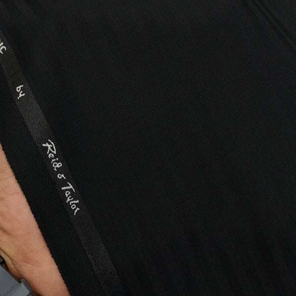 Trouser Fabric Reid & Taylor Poly Viscose Self Stripe Color Black