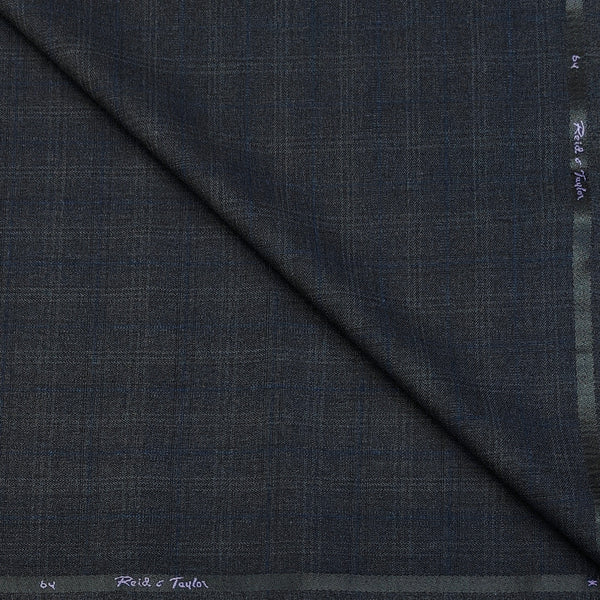 Trouser Fabric Reid & Taylor Poly Viscose Broad Check Color Blue N Grey