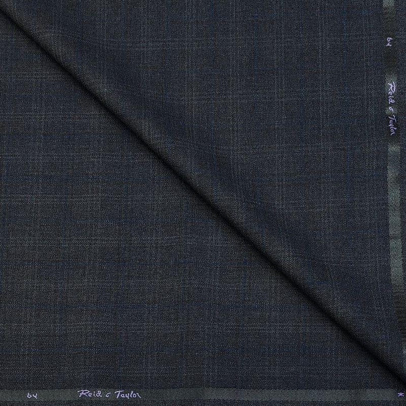 Trouser Fabric Reid & Taylor Poly Viscose Broad Check Color Blue N Grey