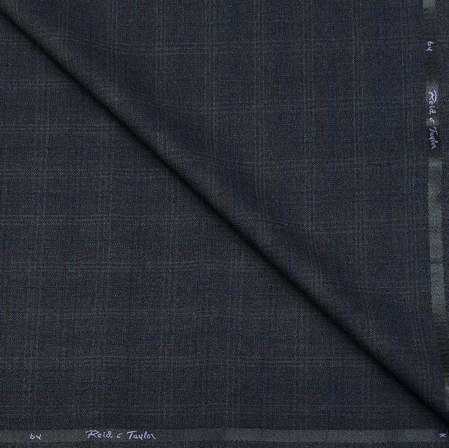 Trouser Fabric Reid & Taylor Poly Viscose Broad Check Color Blue N Grey