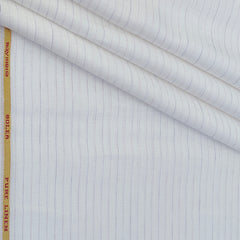 Shirt Fabric Raymond 80Lea×80Lea Pure Linen Fine Stripe Colour Purple N White