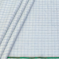 Shirt Fabric Raymond Linen Cotton Windowpane Check Colour White